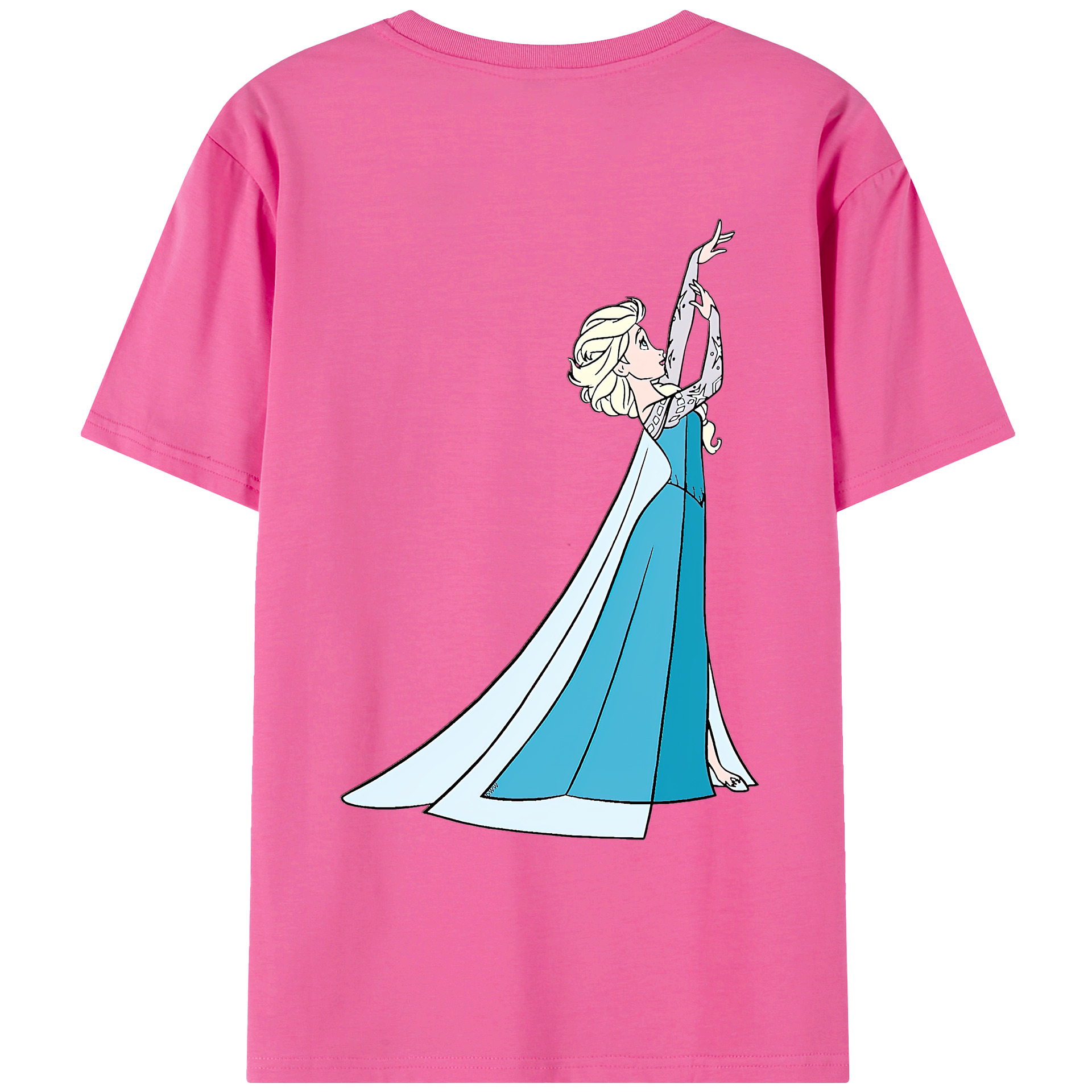 （画像用） アナと雪の女王 アンナ エルサ Frozen Anna Elsa レディース半袖Tシャツ(バックプリント)